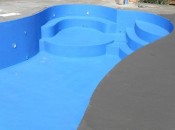 FABERTEC aplicado em piscina e posterior aplicação de tinta epóxi azul