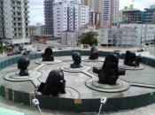 Fonte na Praça da Paz em Praia Grande - SP. Impermeabilização de espelho d´água